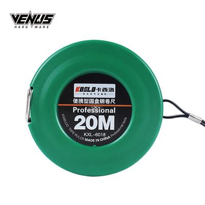 China Waterproof Portable Green Distance Measure Tool Round Disc Tape Measure for sale