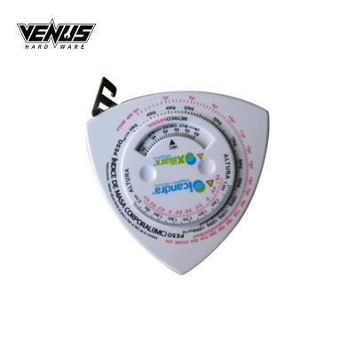 China High Accuracy Custom Logo Plastic Triangle Fiberglass Body Size Tape Measure for sale