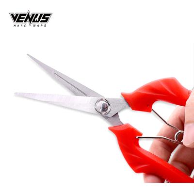 China Red Coated Plastic Sharp Edge Classic Steel Blade Shaft Shears Floral Scissors for sale