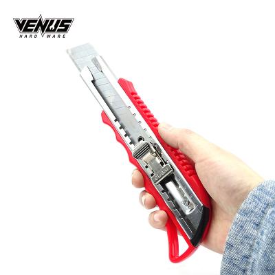 China High Quality Portable Knife PP Handle Retractable Steel Blade Utility Knife for sale