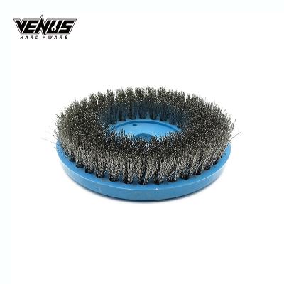 China Sharp 10 Inch Solid Nylon Round Shape Diamond Abrasive Circular Brush Polishing For Stone for sale