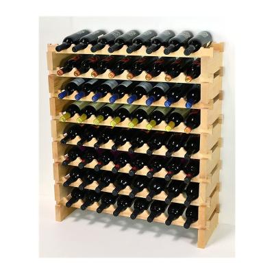 China America High Quality Wooden Wine Rack Bamboo For 72 Bottles With Strong Construction For Home for sale