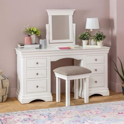 China New Arrival Nordic Adjustable Dressing Table European White Storage (Height) Cosmetic Table Set Double Pedestal Dressing Table Mirror For Bedroom for sale