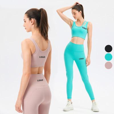 China Breathable Custom Logo Gym Women Activewear Yoga Leggings Sports Gym Fitness Sets for sale