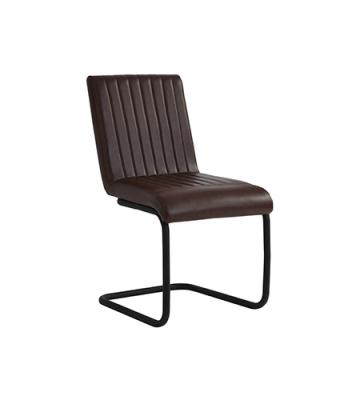 China FREE SAMPLE Convertible Custom Armless Metal Dining Chairs With PU Leather Upholstered Leisure Indoor And Outdoor Chair for sale