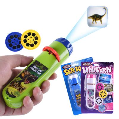 China Children's Educational Toy Classic Dinosaur Projector Flashlight Storybook Twirls Flashlight Projectors For Kids Nostalgic Toy for sale