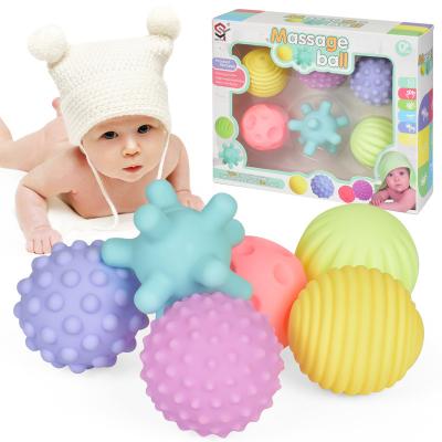 China Soft Toy Spherical Baby Balls Silicone Massage Balls Educational Touch Sensory Hand Balls Soft Bath Shower Toy for sale