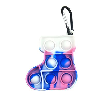 China 2022 New Christmas Bubble Shaker Sensory Toy 2022 Christmas Tree Self-Defense Noise Key Chain Key Chain for sale