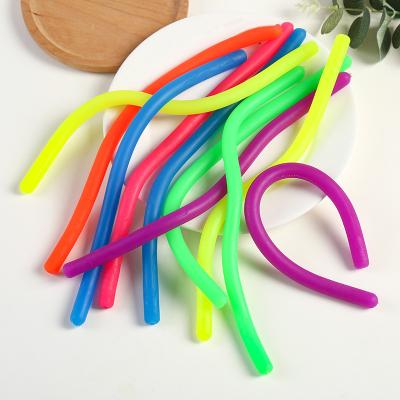 China Relaxation Products Colorful Elastic Tpr Monkey Noodle Pull Stretch String Anti Stress Toy For Kids for sale