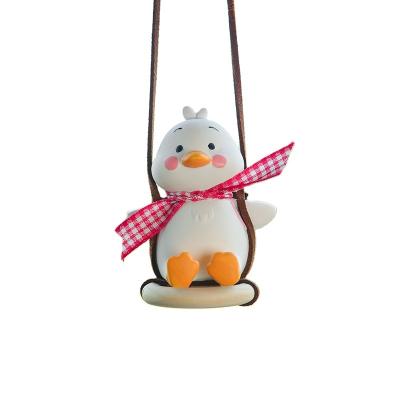 China Convenient Swing Duck Car Pendant Interior Mirror Hanging Interior Car Accessories Mirrors Charms Ornament Cute Duck Ornament for sale