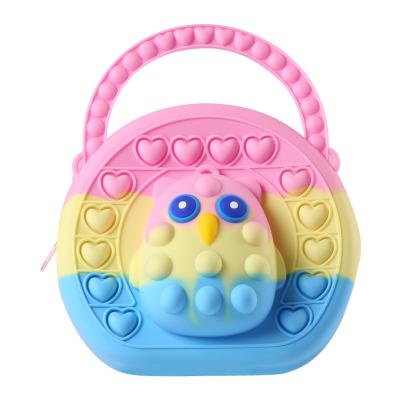 China 2022 New Silicone Owl Animal Purses Push Bubble Purses Clip Coin Purse Purses For Kid for sale