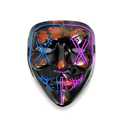 China Halloween 2021 New Hot Sale Led Light Up EL Wire Mask Halloween Mask For Praise Party for sale