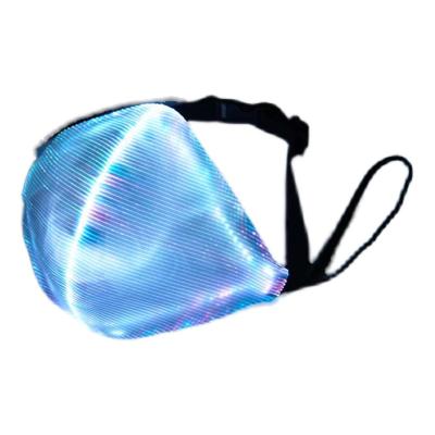 China Halloween 2021 new style usb rechargeable colorful glowing led fiber optic led light up mask for party for sale