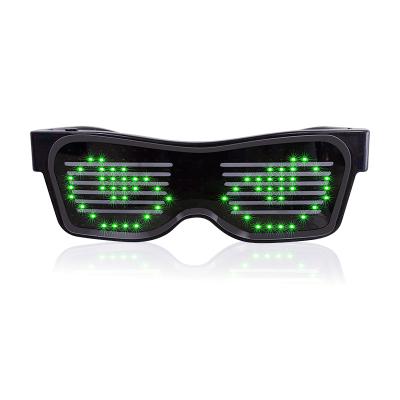 China Halloween APP Programmable Rechargeable Magic Light Up Led Display Glasses for sale