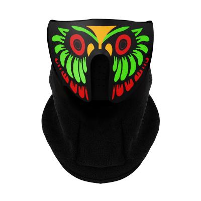 China Factory Wholesale Halloween Noise Activated PVC Light Up EL Panel Mask for sale