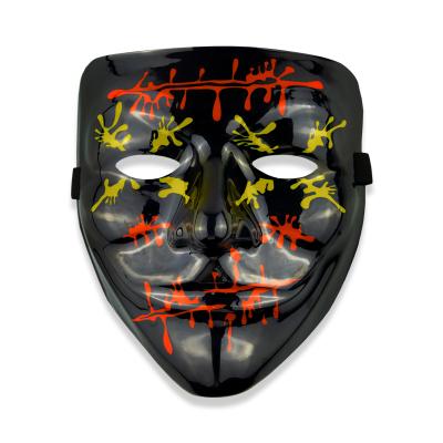 China Halloween be different! Cosplay EL Light Up Sound Activated Led EL Panel Party Mask for sale