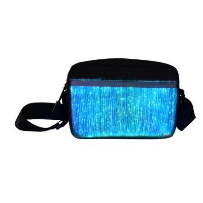 China Fashion Fashional Design USB Charging Led Light Bag Fiber Optic Luminous Part Up Handbag for sale