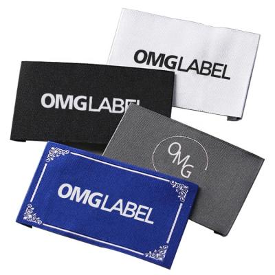 China Washable Manufacturer Custom Damask Garment Labels, Brand Logo Woven Fabric Clothing Clothing T-shirts Neck Label. for sale