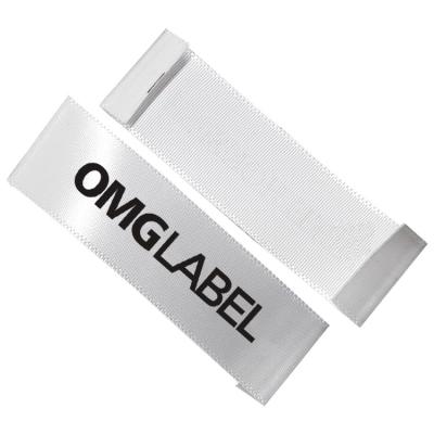 China Washable Custom Logo Garment T-shirt Neck Ribbon Label Printed Stain Labels For Clothing for sale