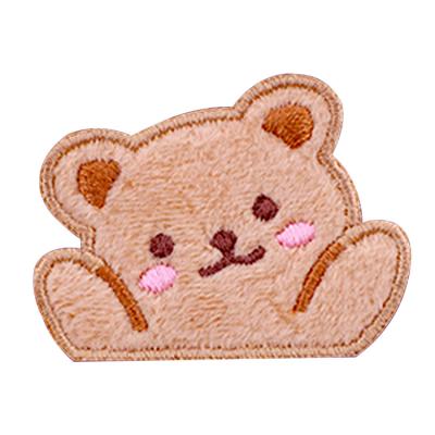 China 3D Color Felt Logo Technics Embroidered Cute Bear Viable Herd Printing Labels For Apparel for sale