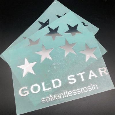 China Waterproof Customized Metal Logo Transfer Shining Metallic Silver Adhesive Stickers for sale