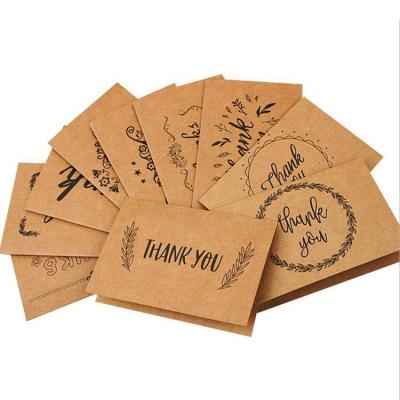 China Garment Shoes Bags Accessories Printing Logo Recyclable Biodegradable Greeting Card Kraft Paper Thank You Card for sale