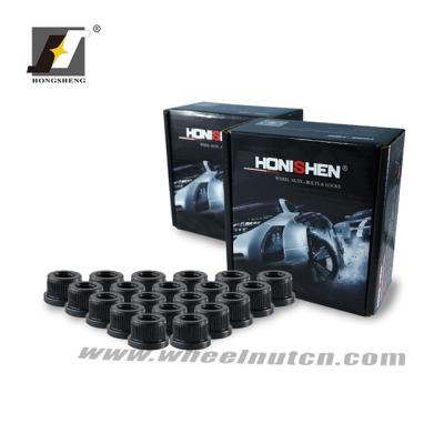 China Black Carbon/Alloy Steel Color Wheel Open End Lug Nut On Wheel Spacers for sale