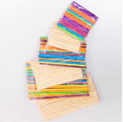 China Round Shape Sustainable Popsicle Craft Wooden Sticks For Ice Cream for sale