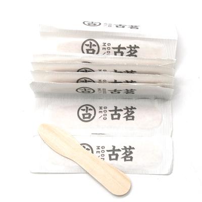 China New Disposable Wooden Ice Cream Scoop Magnum Spoons With Logo for sale