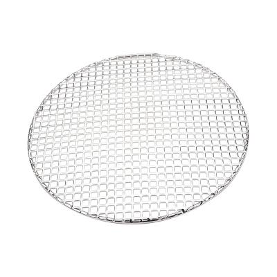 China PINNIU sus304 Korean bbq easily cleaned net restaurant round stainless steel pan dish grate grill grates 29.5cm barbecue wire mesh for roast for sale