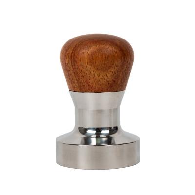 China Huanghuali Sustainable High Quality Wooden Handle 304 Stainless Steel 49mm 51mm 53mm 58mm Coffee Tamper for sale