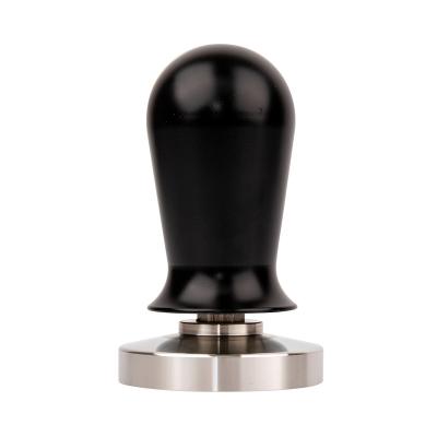 China Durable Black Elastic Powder Press Stainless Steel Flat Base Adjustable Coffee Tamper Calibrated Espresso Tampers 58mm for sale