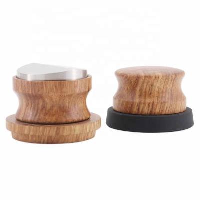 China Viable Wooden Handle Dispenser Stainless Steel Coffee Tamper Italian Style Macaron Coffee Dispenser With Colors And Logo for sale