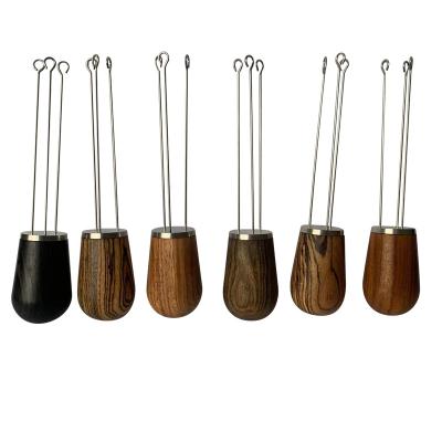 China Sustainable Steel Wood Handle Coffee Needle Dispenser Tools Coffee Dispensing Tools Coffee Dispenser Needle TOOLS for sale