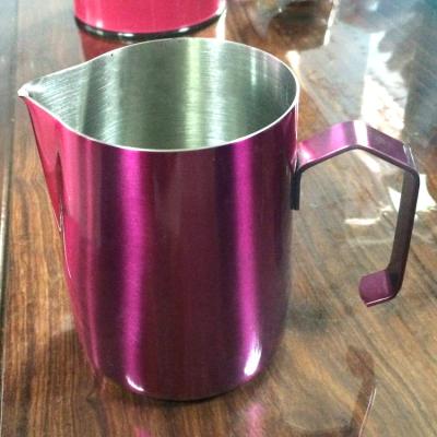 China Sustainable Stainless Steel Pitcher Bartender Milk Jug Porcelain Milk Bartender Latte Milk Pitcher for sale