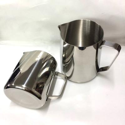 China Sustainable Stainless Steel Milk Jug Porcelain Milk Bartender Latte Milk Pitcher for sale