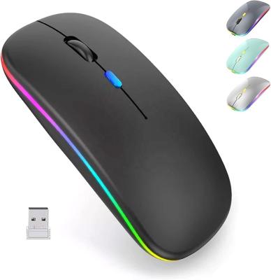 China Finger Success LED Wireless Mouse 2.4G Wireless Mice Rechargeable Slim Portable Silent Portable Mobile Optical Mouse for sale