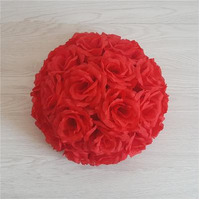 China 70% Polyester Fabric + 15% Artificial Plastic +15% Yarn AMK Rose Ball Silk Flower Ball Centerpiece Wedding for sale