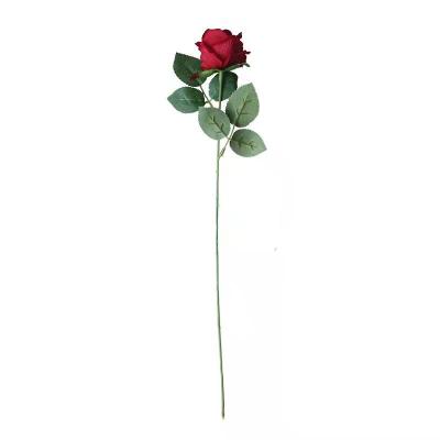 China Wholesale Velvet AMK Lovely Single Roses For Flower Bouquet for sale