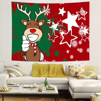 China Simple Home Decor Santa Claus 100% Polyester Christmas Tapestry Wall Hanging Sweater Men for sale