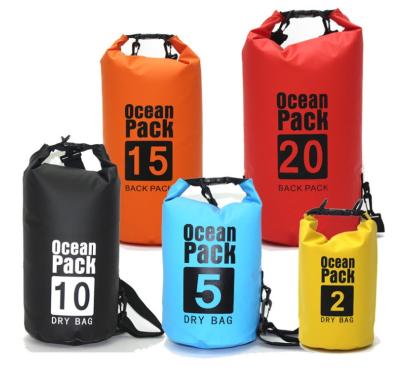 China Dry Bag For Water Fun Water Sports Dry Bag 2L 3L 5L 8L 10L 15L 20L 30L 40 SIP Boating Floating Hiking Waterproof Kayak Polyester PVC Ocean Wet Outdoor Pack for sale