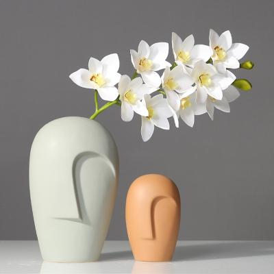 China Nordic Simple Modern Matte Art Porcelain Glaze Face Ceramic Vase Home Decorations for Homea Decor Decoration Flower Vase Set for sale