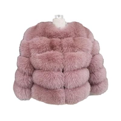 China Colorful Short Luxury Anti-Shrink Real Fox Suede Ladies Fox Fur Coat Pink Natural Women Anti-Shrink Jacket for sale