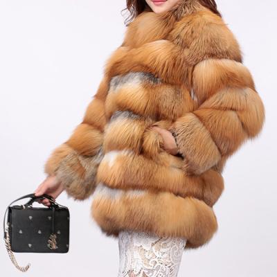 China Lady Fashion Outwear Real Red Fox Fur Coat Anti-Shrink Jacket for sale