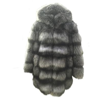 China Real Silver Fox Anti-Shrink Anti-Shrink Russian Fur Coat Style Natural Fur Jacket For Women for sale