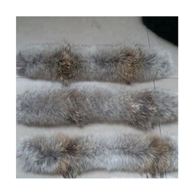 China Real Natural European Color Coyote Fur Collar Europe Trimming Fur Hood Strips For Jacket Coat for sale