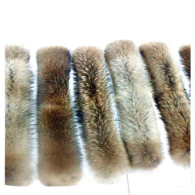 China Custom Made Eco-Friendly Wholesale Real Raccoon Fur Detachable Natural Collar for sale