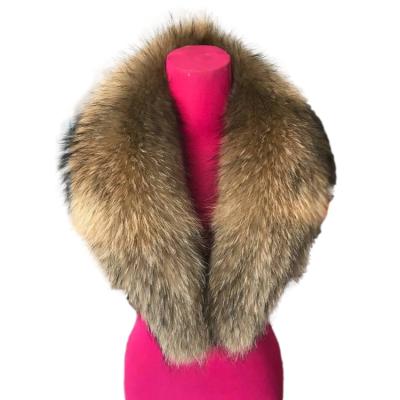 China Wholesale Europe Raccoon Fur Women's Coats Detachable Collar For Real Clothing Trim For Hood for sale