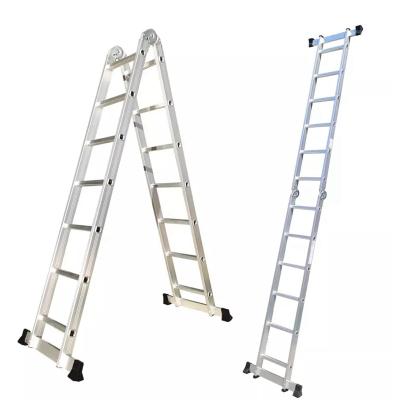 China Aluminum Folding Ladder Extender Scissor Ladder Folding Ladders Telescopic Double Sided Stairs Scaffolding Ladders for sale