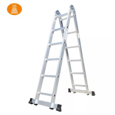 China Folding Ladders Double Side 3-in-1 Universal Aluminum Ladder With Small Connect Hinge Joint for sale